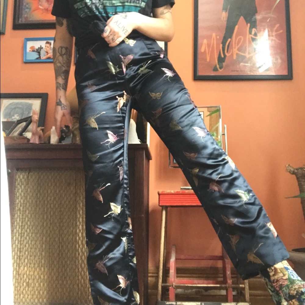 FINAL SALE- 1990’s Satin-like Butterfly Slacks!!!